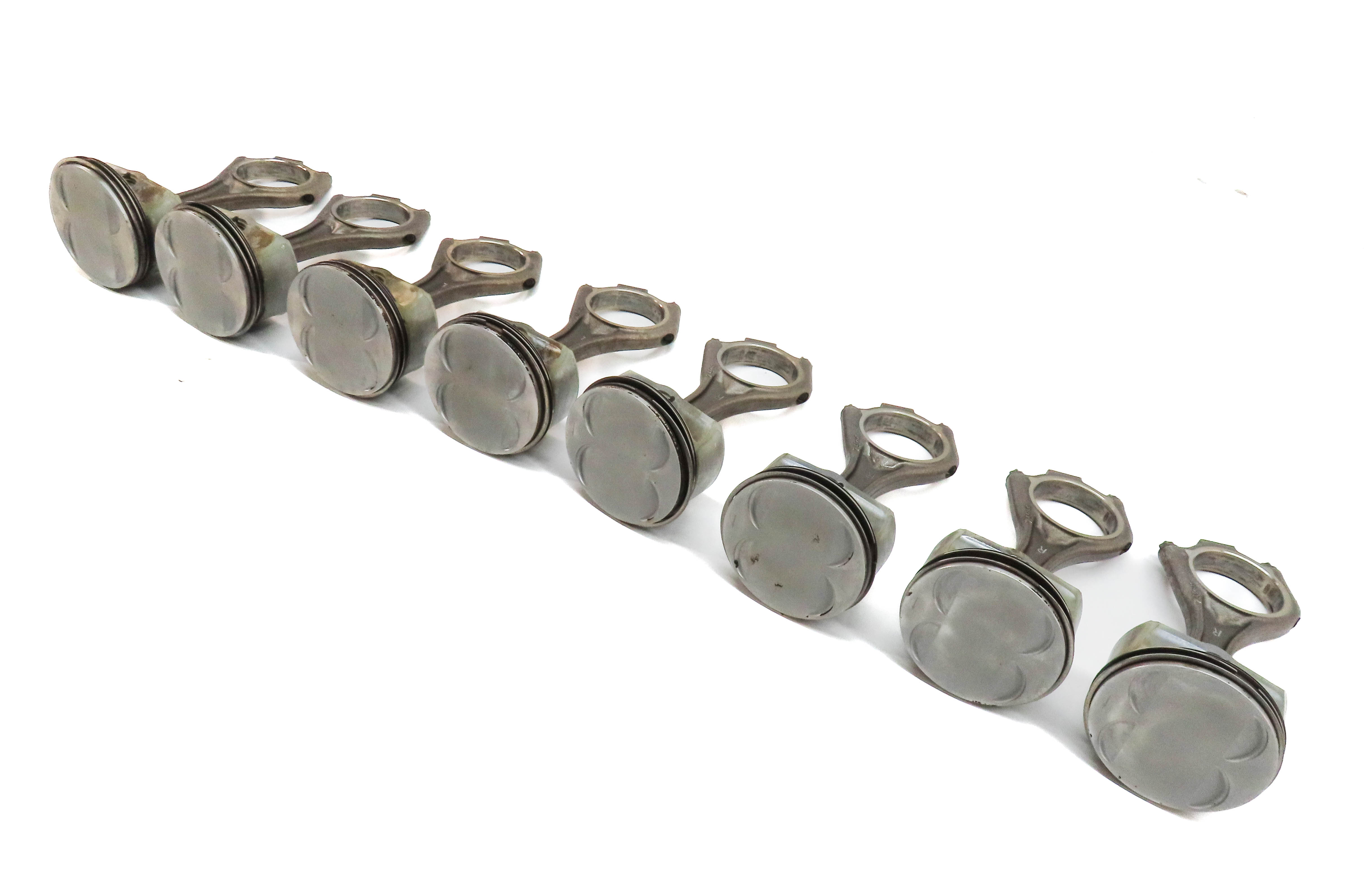 2004-2010 BMW 550i 650i 750i X5 (E60 E65 E66 E70) 4.8L V8 ENGINE PISTON SET (8) — exact item pictured